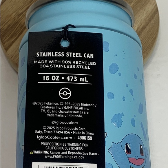 Igloo Pokemon 16 oz Tumbler Squirtle Stainless Steel Can NWT - Picture 7 of 11
